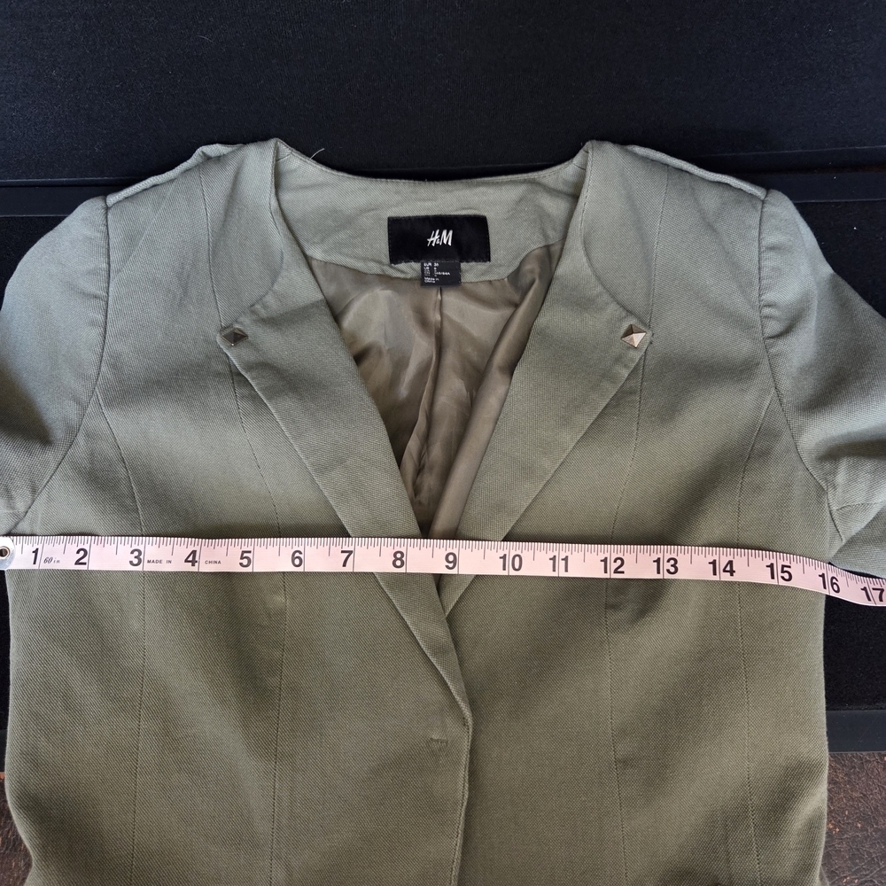 H&M Napoleon Jacket Military Style Blazer Size 6 - Picture 7 of 11